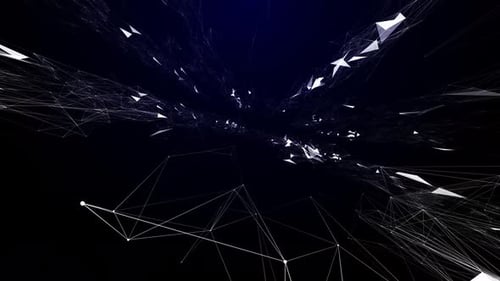 Digital Blue Background With Dots And Lines