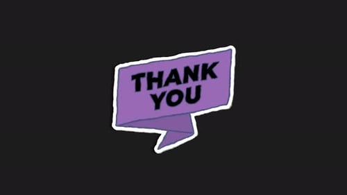 Animated Thank You Speech Bubble in Sketch Style