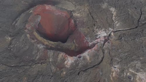 Aerial View of Volcanic Crater in Iceland