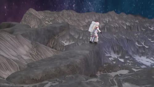 Astronaut Discovers Glowing Energy Beam on Alien Planet