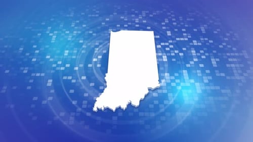 Digital Indiana State Map Reveal Animation