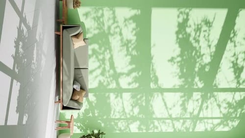 Sunlight and Shadows in Modern Apartment Living Room