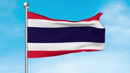 Realistic Waving Flag of Thailand Animation