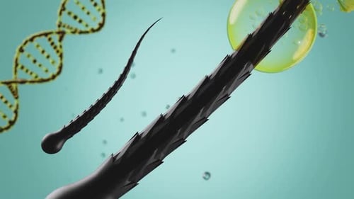 Representación estilizada del ADN y la biotecnología