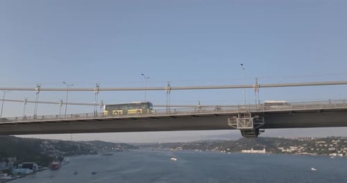 Istanbul Bosphorus Bridge Sea and Ships Aerial View 10
