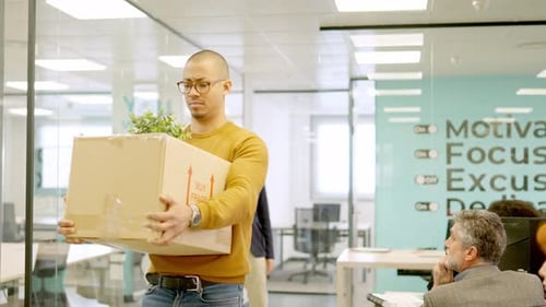 Boss Directs the Exit to a Dismissed Employee
