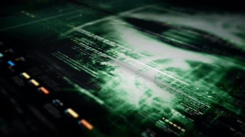 Futuristischer HUD-Bildschirm 09 mit Datenmatrixsimulation