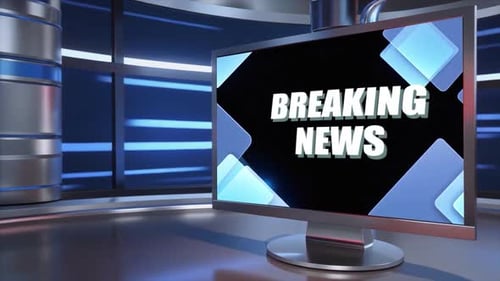 Breaking News Intro with Rotating Globe and Abstract Elements