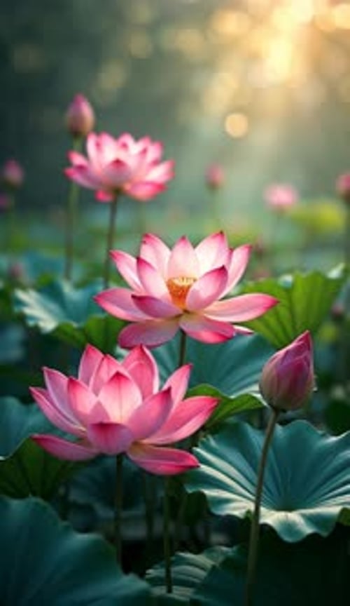 Beautiful Lotus Garden background