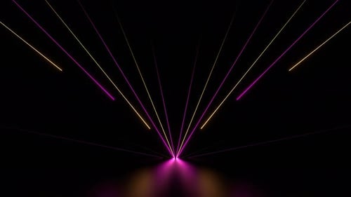 Pink And Yellow Bright Neon Stripes Background Vj Loop In 4K