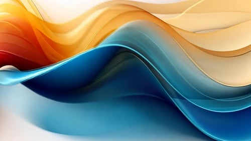 Ondes de couleurs vibrantes abstraites. Des formes fluides dynamiques dans des tons dégradés d'orange,