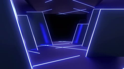Abstract Neon Tunnel 4k