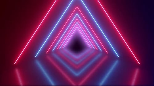Glowing Triangle Light Stick Animation Loop Background