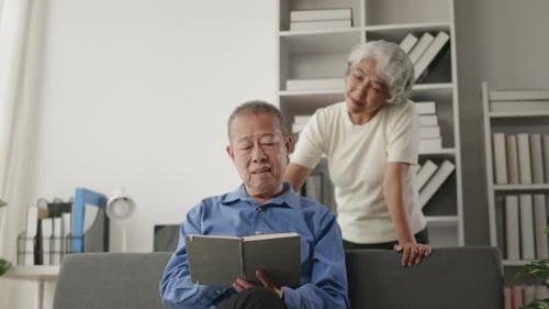 Loving Senior Couple Embracing at Home