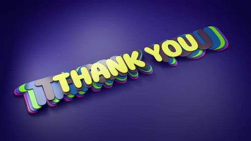 Layered 3D Thank You Text Reveal Animation