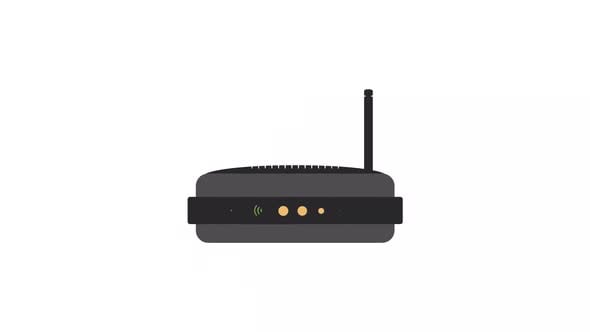 Flat Design Router Activation Animation, Elements Motion Graphics ft ...