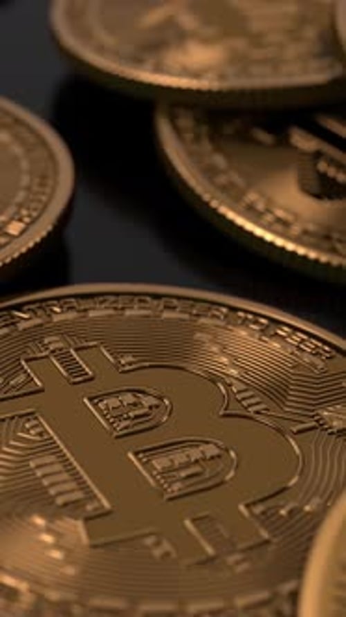 Bitcoin Cash (BCC) coin fall on the black table