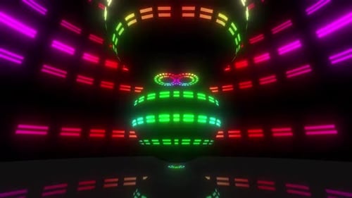 Abstract Neon Glowing Lights Music Background Loop