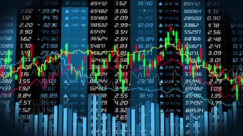 Stock Market Candlestick Chart And Price Change Background