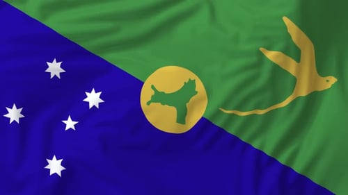 Realistic Waving Flag of Christmas Island