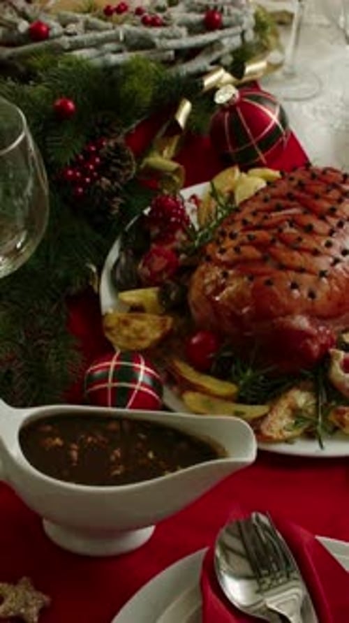 Vertical View Of Eating Special Food with Together