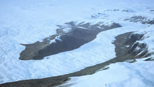 Snowcovered Mountains and Lakes From a Bird's Eye View