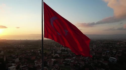Aerial Turkish Flag