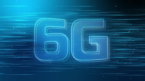 6G Hologram Symbol on Dynamic Digital