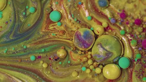 Colorful Bubbles Erupting and Swirling in a Chaotic Landscape