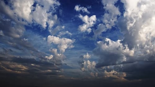 Puffy White Clouds And Blue Sky Time Lapse 13