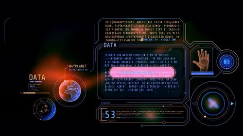 Futuristic Heads-Up Display Data Interface Overlay
