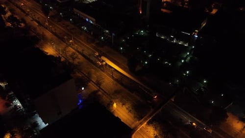Wind Turbine Being Moved At Night