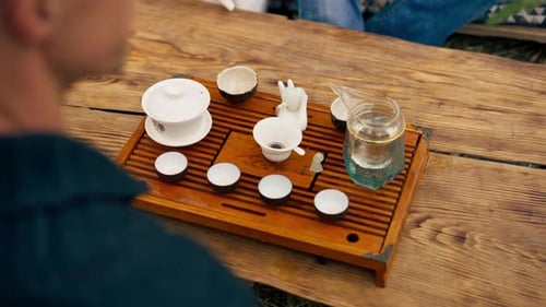 Traditional Tea Ceremony with Friends in Nature