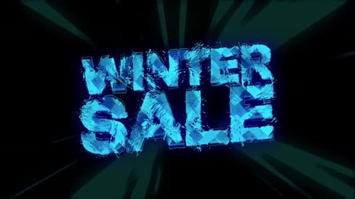 Titre déformé des soldes d'hiver avec fond de ligne tremblante