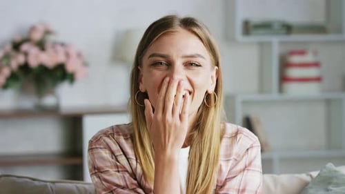 Woman Laughing and Smiling