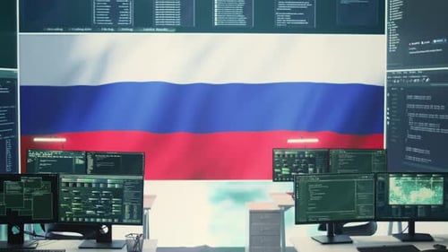 Russian Hacker Office Filled With Computer Monitors