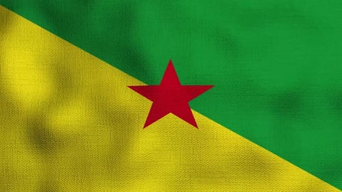 Realistic French Guiana Flag Waving Animation