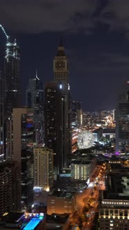 Video from a high-rise view of Dubai city, Downtown area, United Arab Emirates