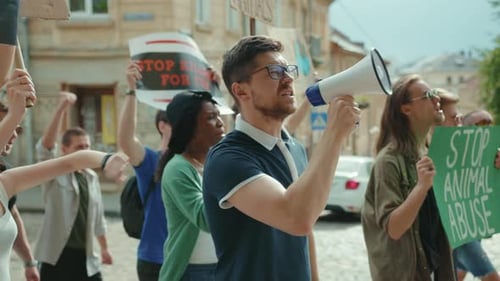 Activism and Unity An Engaging Public Demonstration Scene That Inspires Change and Awareness