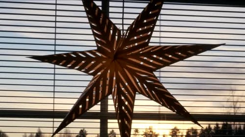 Festive Star Decoration with Sunrise Light
