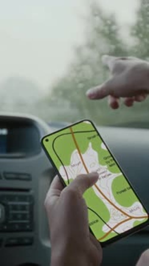 Navigating City Map on Smartphone Screen