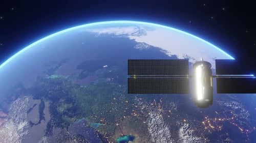 Erath and Satellite Space Background 4k