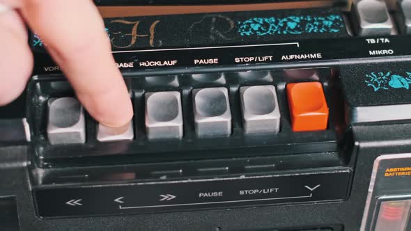 Pressing Play on Vintage Boombox, Technology Stock Footage ft. boombox ...