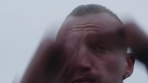 Man Practicing Boxing Punches in Close Up