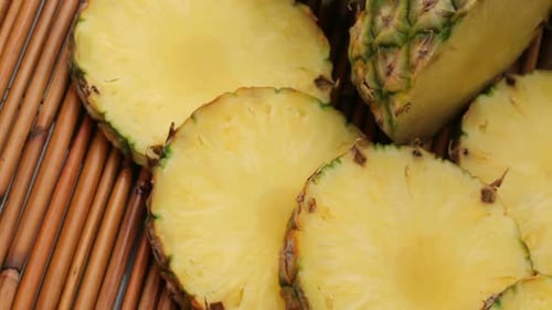 Fresh cut pineapple delicious fruit healthy food