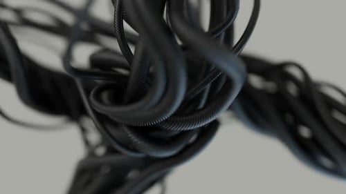 Close-Up View Of A Flexible Black Wire