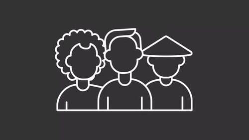 Animation de lignes blanches sur la diversité ethnique