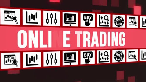 Online Trading Concept With Icons On Digital Background