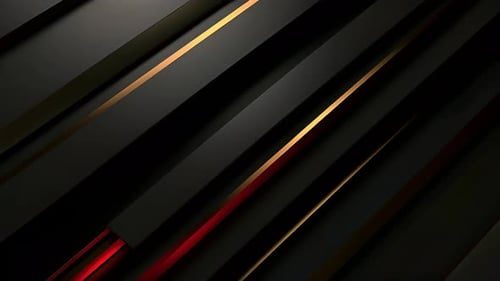 Abstract Diagonal Bars with Glowing Red and Gold Lights Loop Background