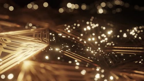 Abstract black with gold stripe gold depth of field.